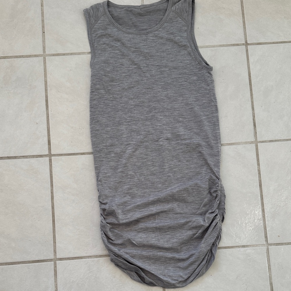 Gray Sleeveless Ruched Dress
